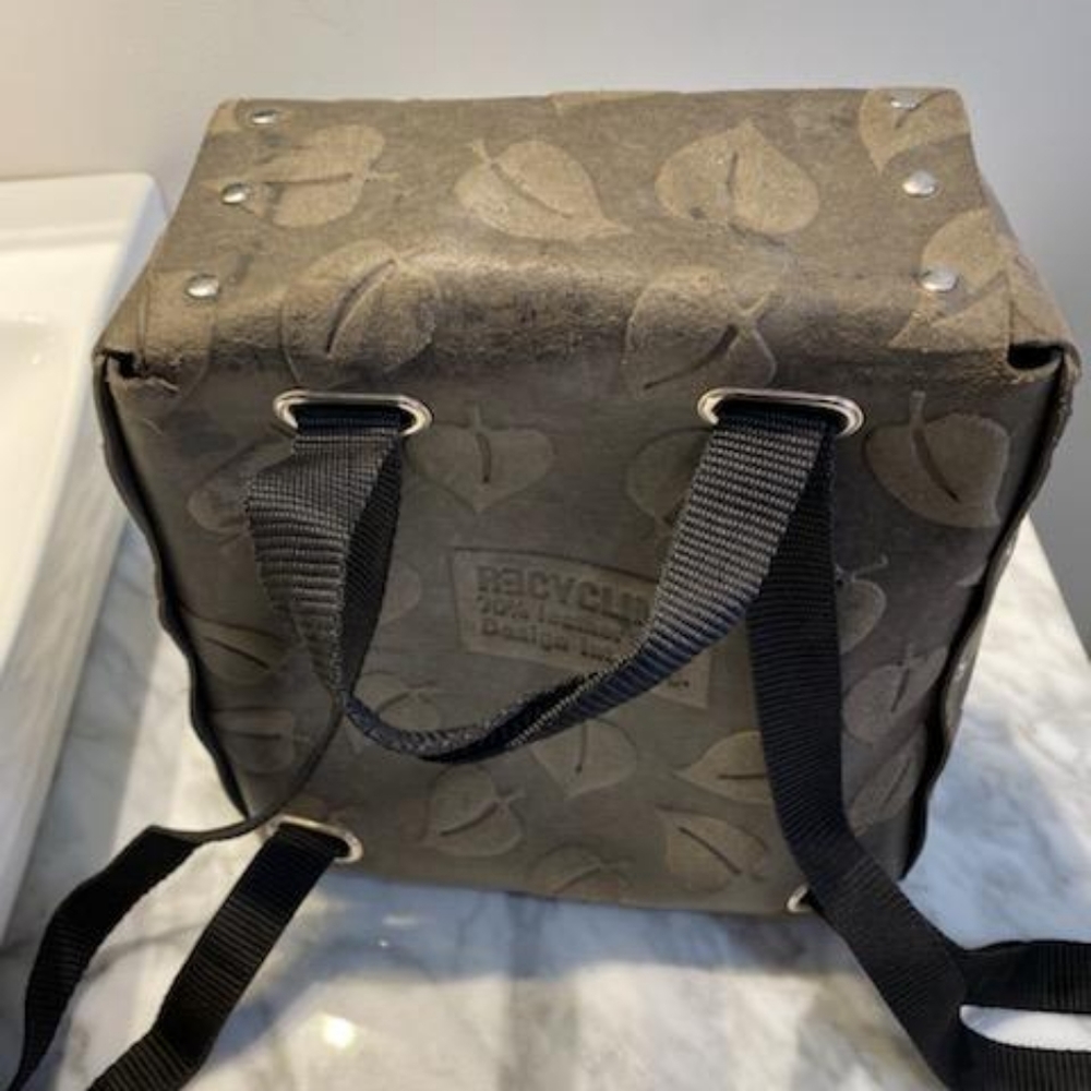 Small Recycled Leather Backpack - image 2